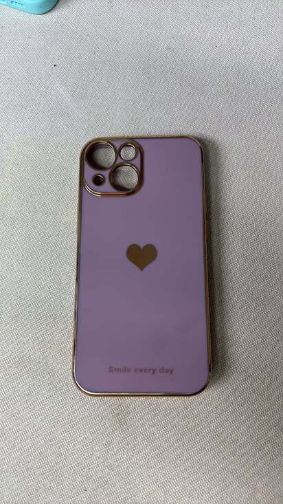 Other - Purple Heart iPhone 12&13 mini Case Gold Electroplated Trim “Smile Every Day”